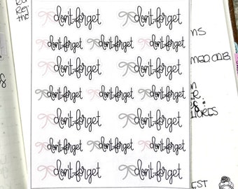 Don’t forget Mini Sticker Sheet - Handlettered