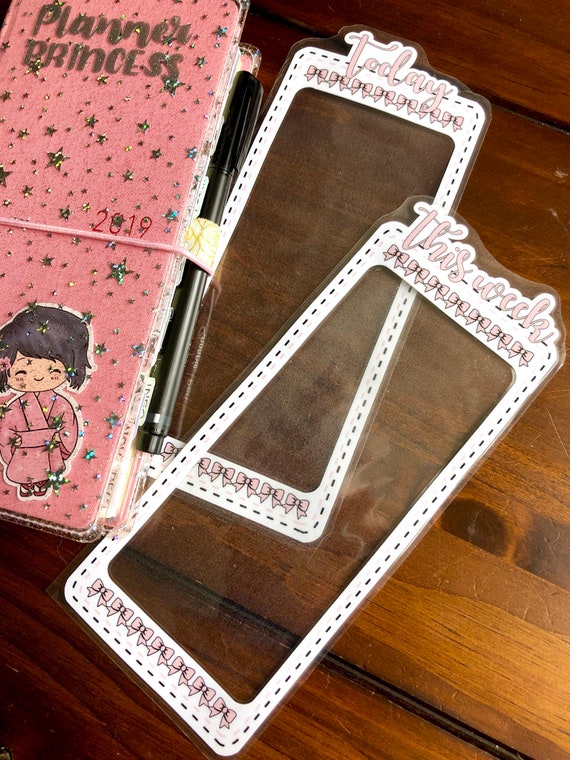 Hobonichi Weeks Book Marks - Pink Bows - This week - Today