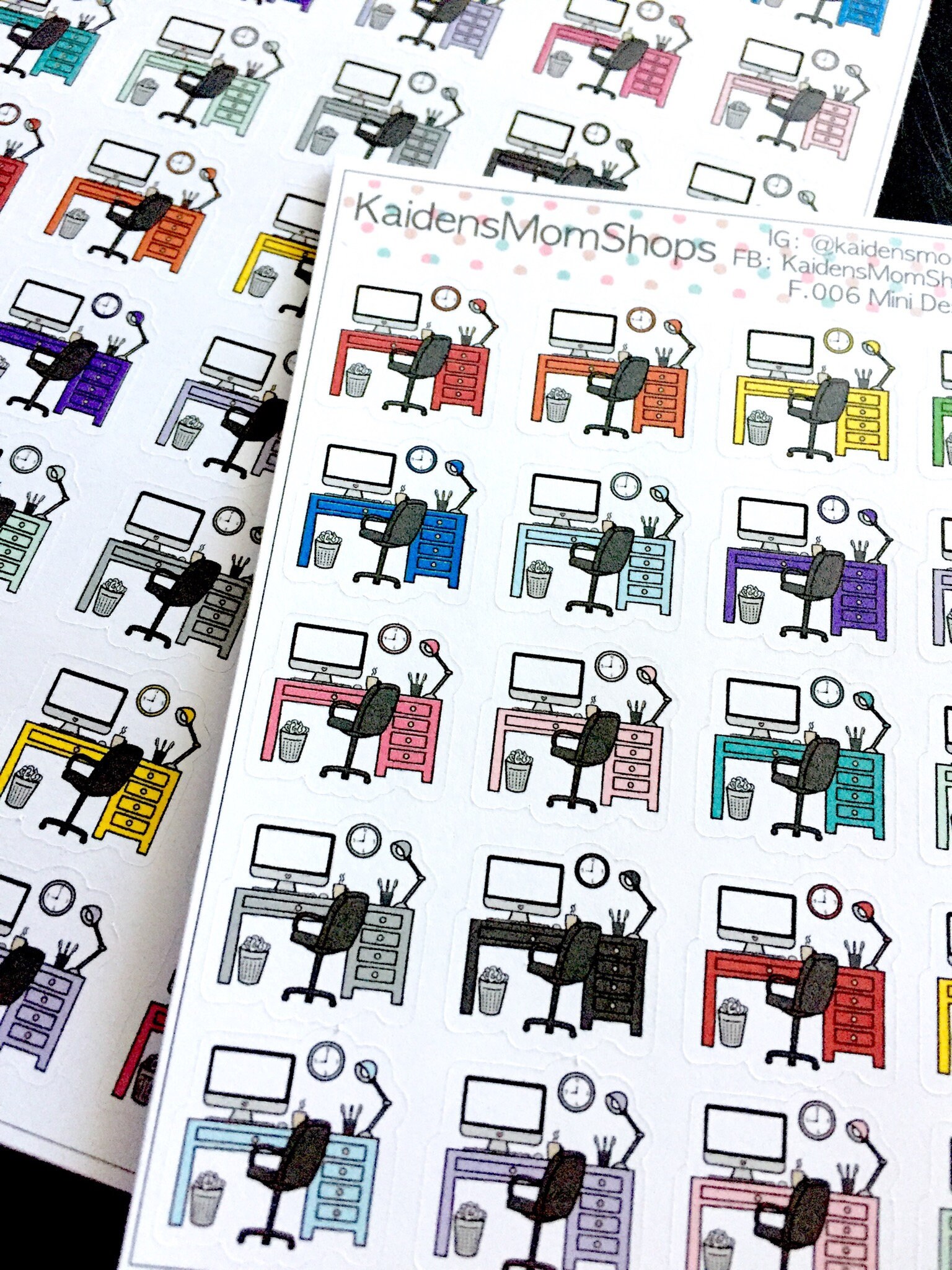 Workdesk Sticker Planner Work Desk Sticker Sheet - Full or Mini - F.006 - Etsy