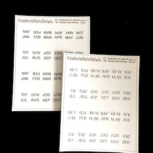 Monthly View Tabs - For Ring Bound and Travelers Notebook Planners - Personal A6 Personal Wide B6 Pocket Sizes - M315