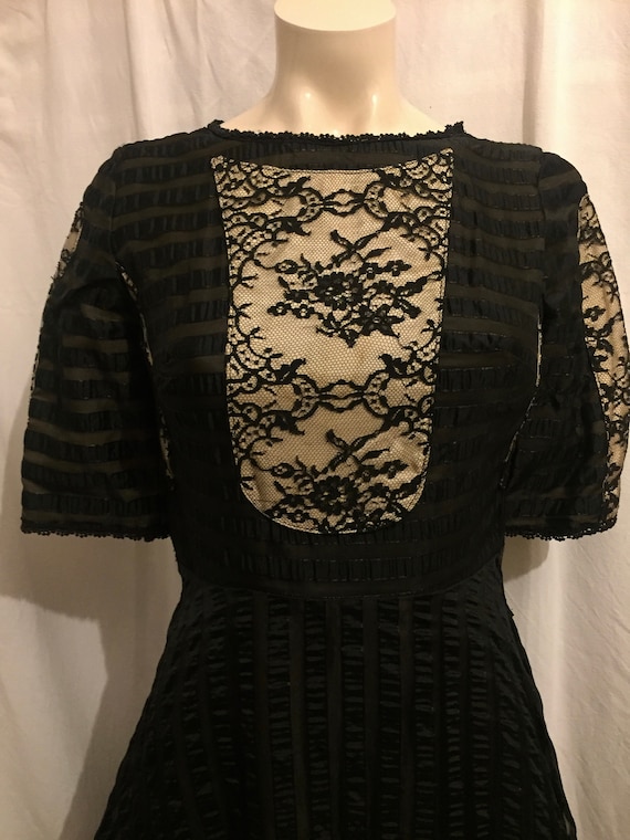 Vintage 1970s Jean Varon black lace evening gown … - image 2