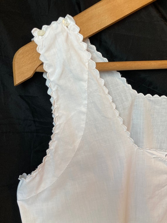 French vintage 1800s hand-sewn white cotton plus … - image 3
