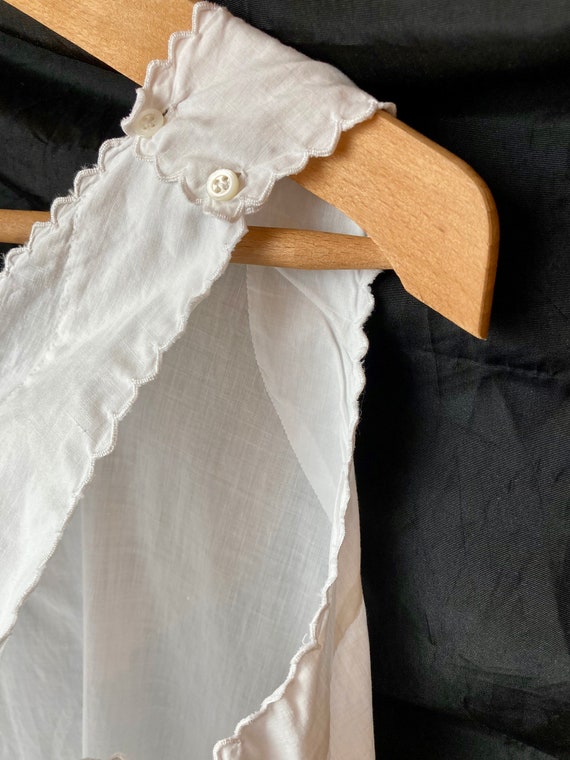 French vintage 1800s hand-sewn white cotton plus … - image 6