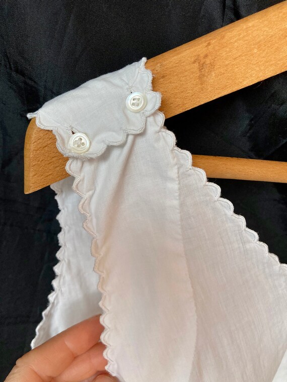 French vintage 1800s hand-sewn white cotton plus … - image 7