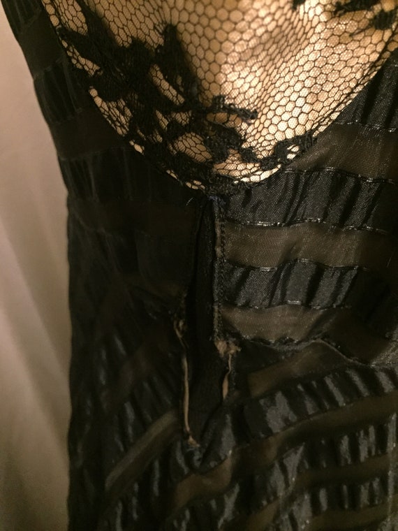 Vintage 1970s Jean Varon black lace evening gown … - image 9