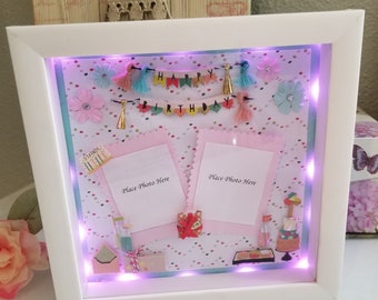Happy Birthday - Light Up LED Shadow Box Picture Frame