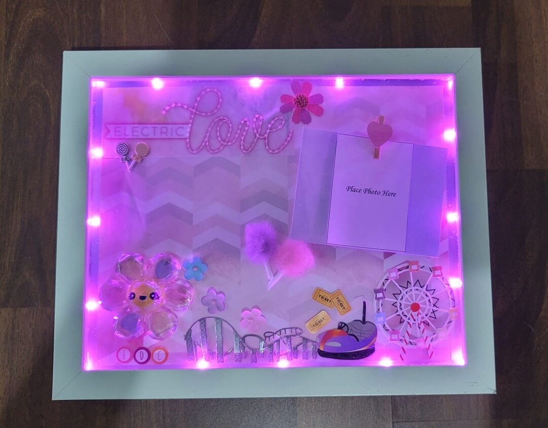EDC Light up LED Shadow Box Picture Frame electric Daisy Etsy