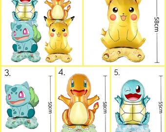 Pokemon Standing Foil Balloon (Pikachu, Squirtle, Bulbasaur, Charmander)