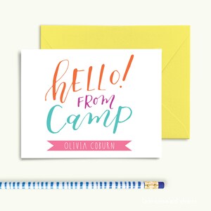 Cartes de correspondance de camp COULEUR ARC-EN-CIEL, Notes de camp pour enfants, Papeterie de colonie de vacances, Camp extérieur, Personnalisé, Lettres manuscrites