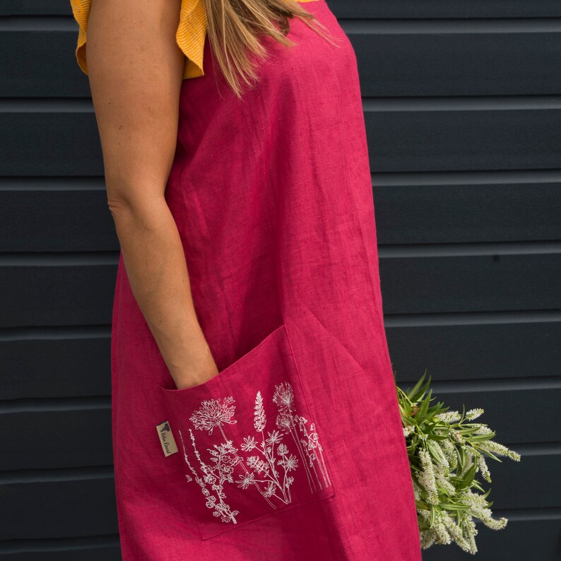 Linen Apron Linen Smock Apron Dress Perfect for the Kitchen Etsy UK