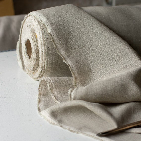 Natural Linen Fabric: 100% Pure European Linen, 150cm Wide