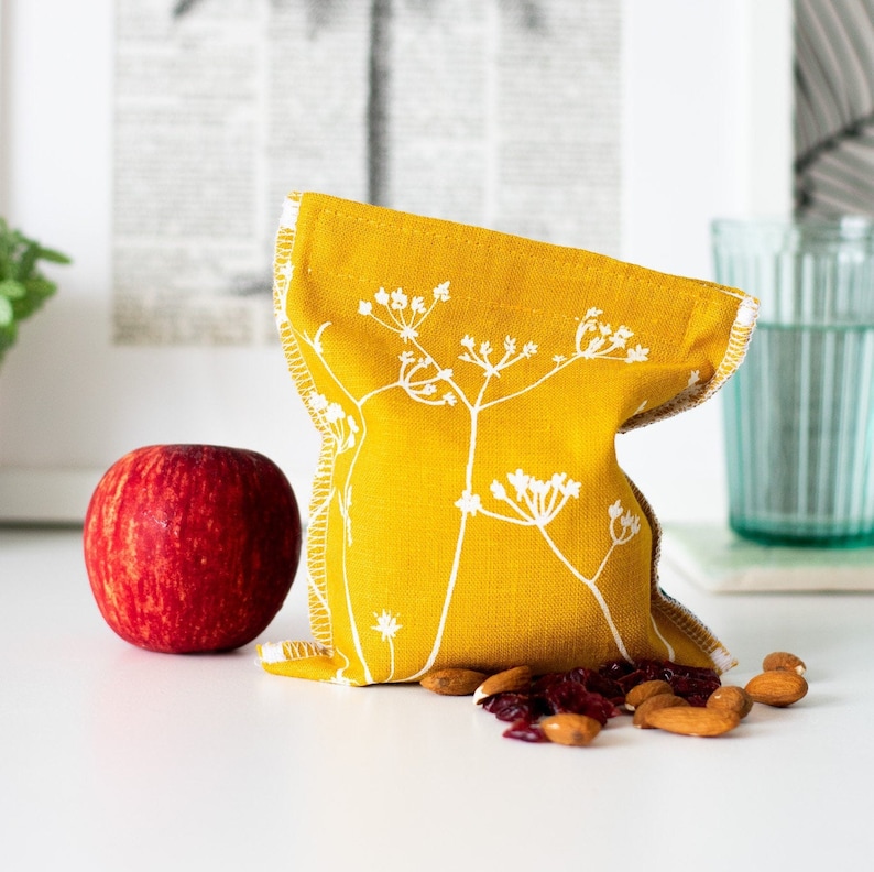 Helen Round Linen Snack Bag - Thumbnail 2