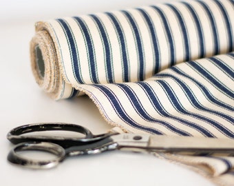 Blue Striped Cotton Ticking from Helen Round, HelenRoundDesigns