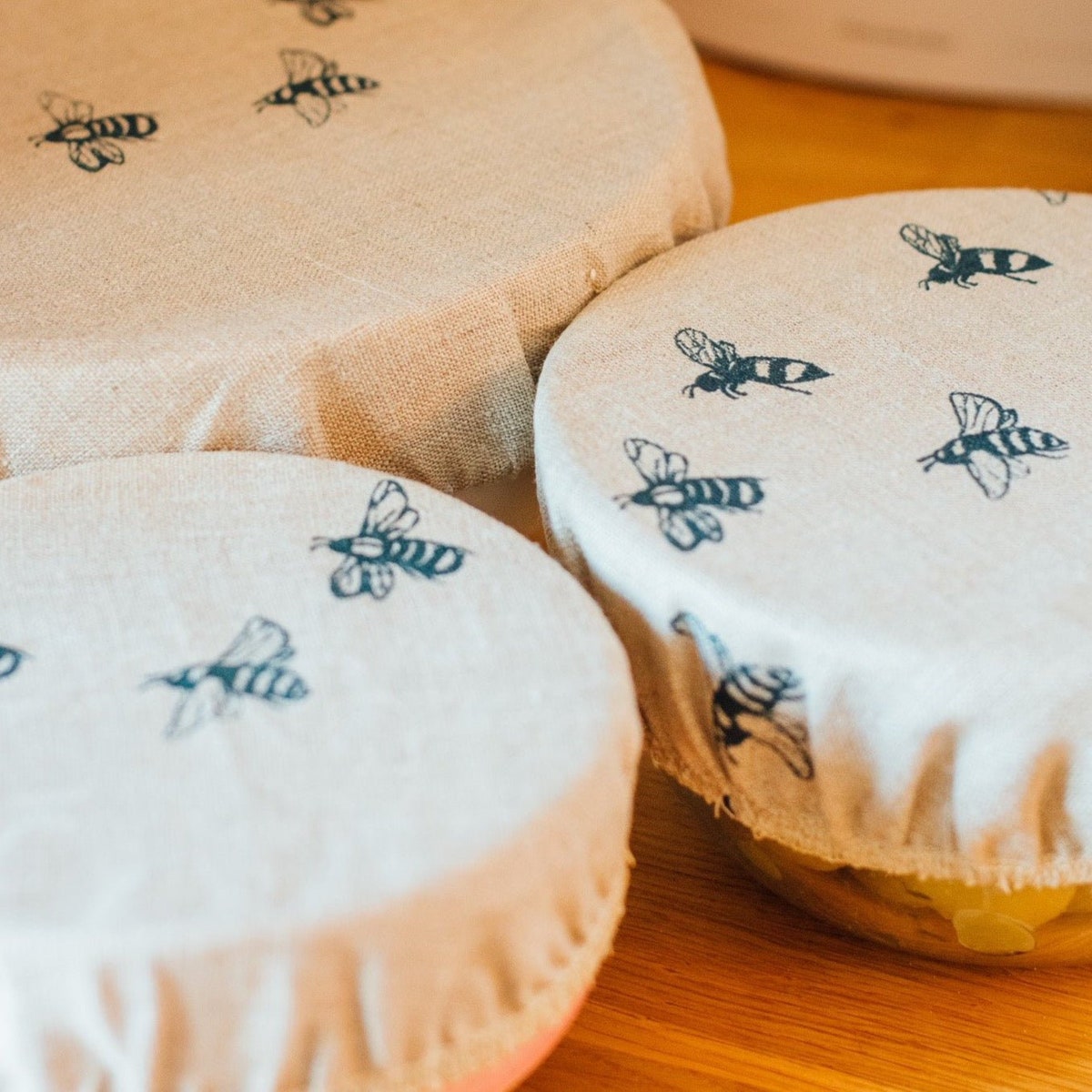 Bee Reusable Linen Bowl Covers Set - Etsy