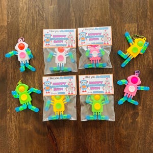 Portachiavi Fidget Robot di San Valentino *assemblato e personalizzato*