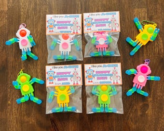 Valentine Robot Fidget Keychain *Assembled & Personalized*