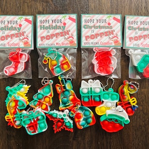 Christmas/Holiday Pop-It Keychains *Assembled & Personalized*