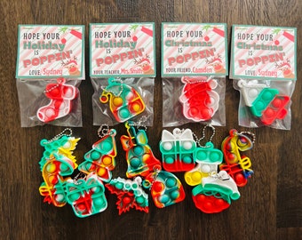 Christmas/Holiday Pop-It Keychains *Assembled & Personalized*