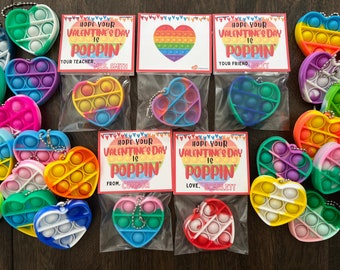 Personalized Valentine Pop-It Keychains *Assembled & Personalized*