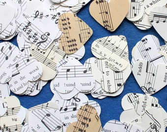 Music hearts, Set of 500 music scatters, Music theme, wedding decor, Music Die Cuts, Music confetti hearts
