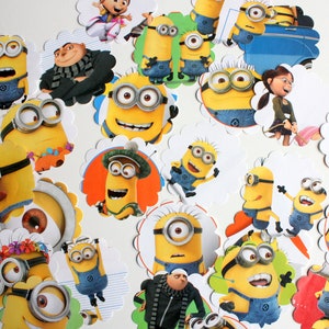Dispersores de Minions, confeti de Minions, papelería de Minions, fiesta de Minions, tema de Minions, decoración de Minions