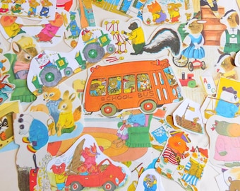 Richard Scarry Cutouts, Richard Scarry Scrapbook, Richard Scarry Ephemera, Richard Scarry Theme, Richard Scarry  Decor