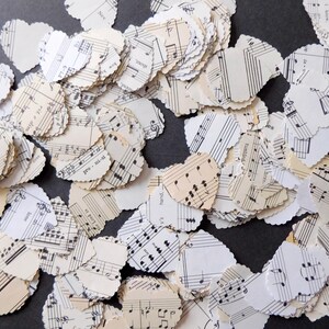 Corazones musicales, juego de 500 scatter musicales, tema musical, decoración de bodas, troqueles musicales, corazones de confeti musicales