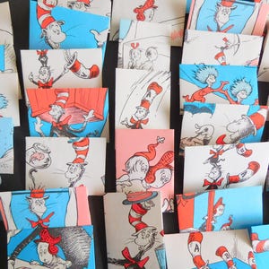 Cat In The Hat Envelopes, Dr. Suess Party, Upcycled Envelopes, Cat in the Hat Stationary, Cat in the Hat Theme, Dr. Suess Paper
