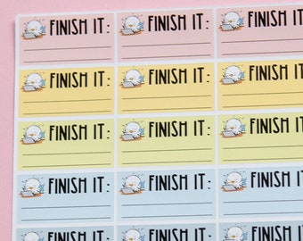 Finish It Planner Stickers  | Ducky Stickers | To Do List Planner Stickers | Productivity Stickers | Stickers | Lites Stickers  (L_7)