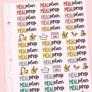 Meal Plan and Prep Planner Stickers | Meal Planning Script Stickers ...
