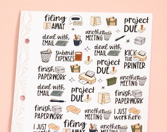 Office Life-sampler plannerstickers | Wekelijkse werkscriptstickers | Leuke werkstickers | Functionele stickers voor kantoordecoratie