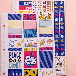 Simple Weekly Kit in Chanukah Hanukkah | Weekly Planner Sticker Kit | Two-Page Set | A la Carte Mini Kits | Hanukkah Planner Kit