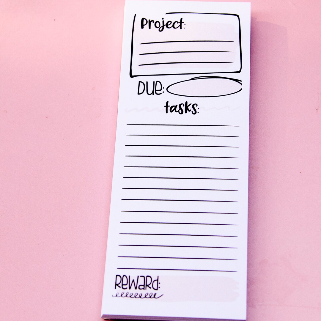 Project Planner Notepad Projects and Tasks Notepad Deskpad Etsy