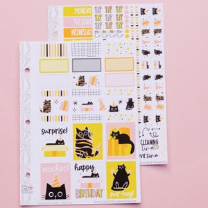 Simple Weekly Kit in Festive Kitty  Birthday Weekly Planner Sticker Kit | Cat Sticker Set | A la Carte Mini Kits | Birthday Kit