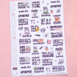 Slumpmässiga påminnelser Sampler Planner Stickers | Engångsuppgiftsklistermärken | Vuxenklistermärken | Funktionella dekorationsklistermärken