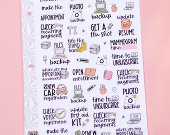 Random Reminders Sampler Planner Stickers | One-Off Task Script Stickers | Adulting Stickers | Functional Deco Stickers