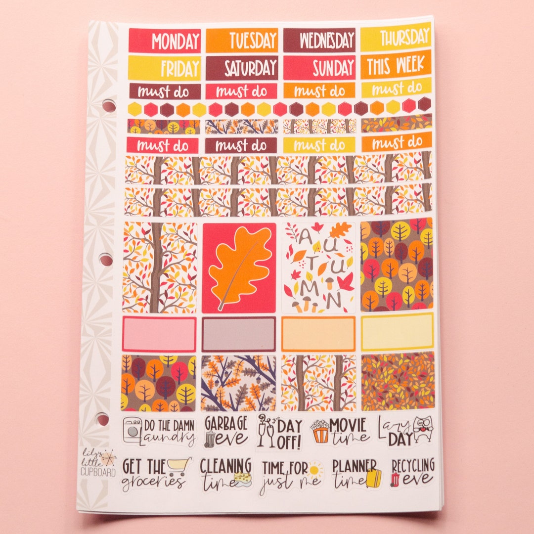 Hobonichi Cousin Weekly Sticker Kit in Falling Colors Fall Autumn ...