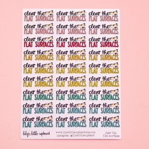 Decluttering Planner Stickers: Clear the Flat Surfaces, Organizing Stickers