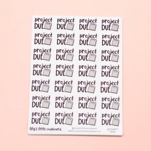 Project Due Planner Stickers | Deadline Stickers | Organizing School Stickers | Back to School Scripts | Assignment Planner