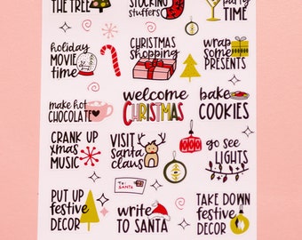 Christmas To Do List Planner Stickers | Winter Bucket List Stickers | Christmas Bucket List Planner Stickers (L_06)