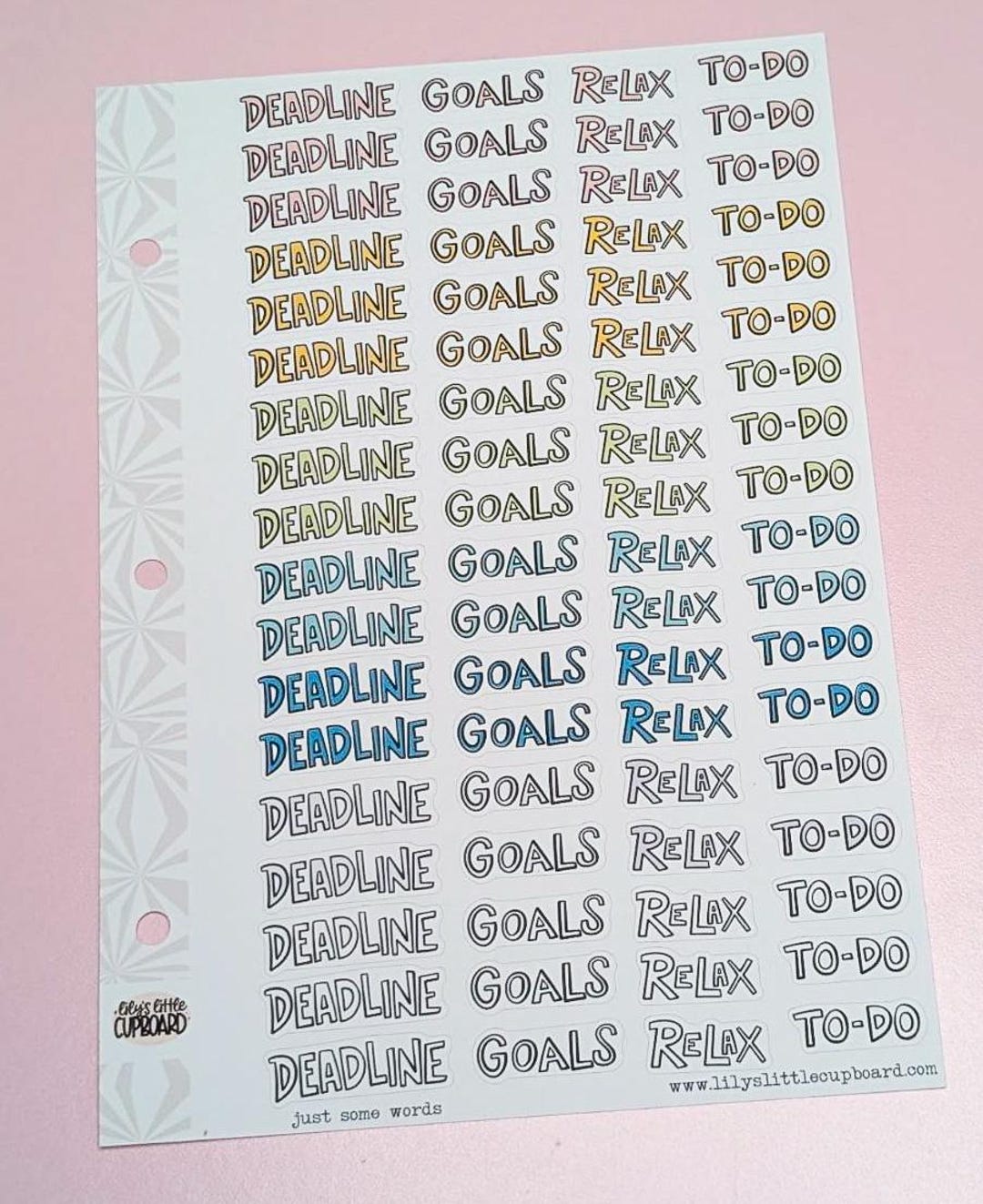 Task Script Sticker Just Words Planner Stickers: Chores & Task Script - Functional Deco - Etsy