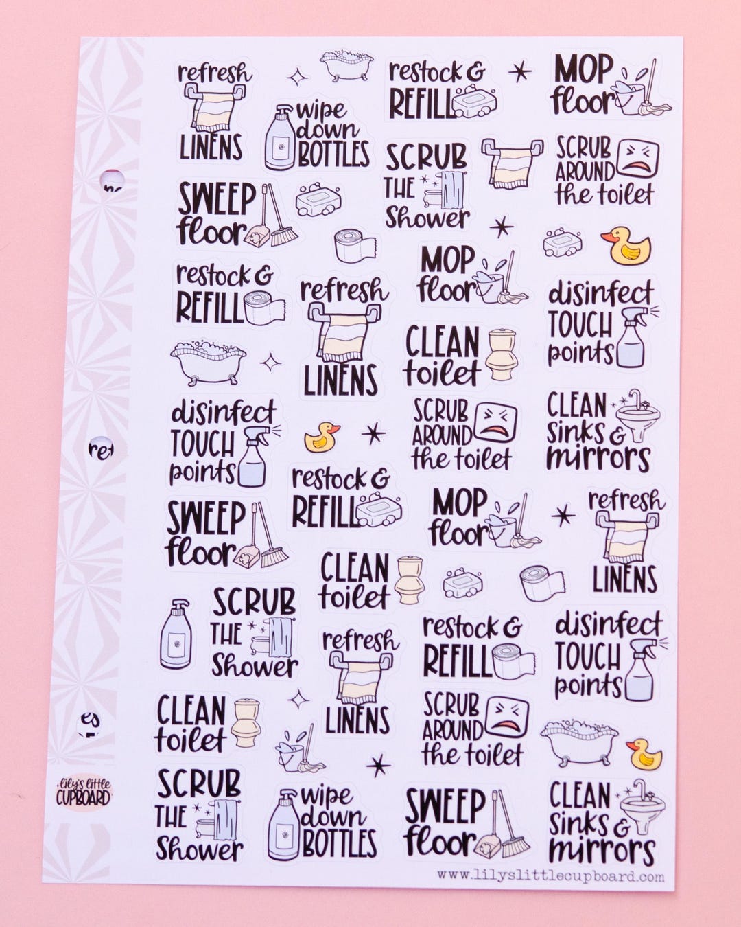Let's Clean the Bathroom Sampler Planner Stickers | Chores and ...
