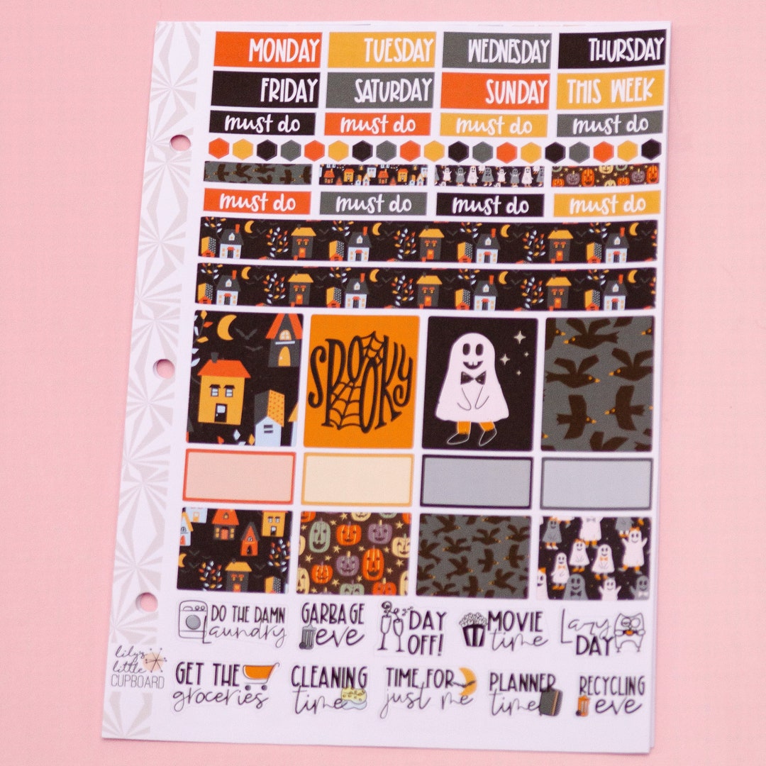 Hobonichi Cousin Weekly Sticker Kit in Trick or Treat | A5 Weekly ...