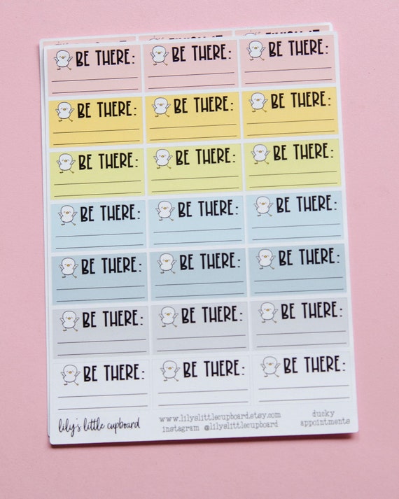 Be There Appointment Stickers | Ducky Stickers | To Do List Planner  Stickers | Productivity Stickers | Lily's Little Lites Stickers (L007)