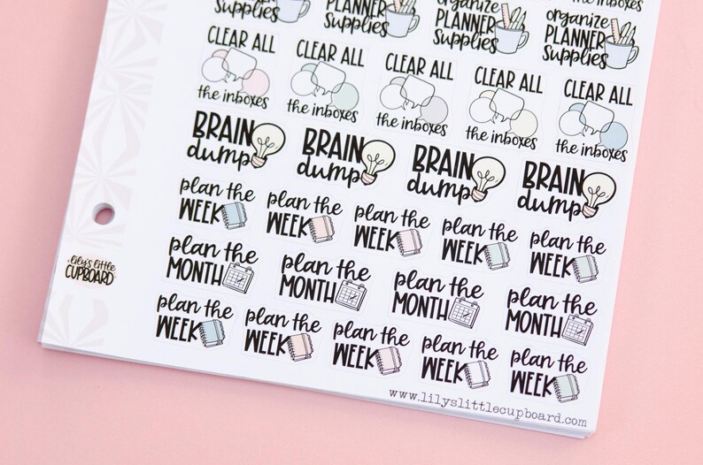 Task Script Sticker Planning Sampler Stickers Stickers | Goal Setting Task Script Stickers ...