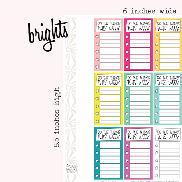 Stack That Sidebar Collection | Top 5 To Do List | Weekly To Do List Planner Stickers | Stickers | Sidebar Stickers | Planner Stickers