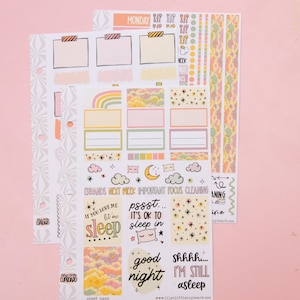 Sleepy Time Vertical Weekly Sticker Kit | Weekly Planner Sticker Kit | A la Carte Mini Kits | Weekly Planner Kit