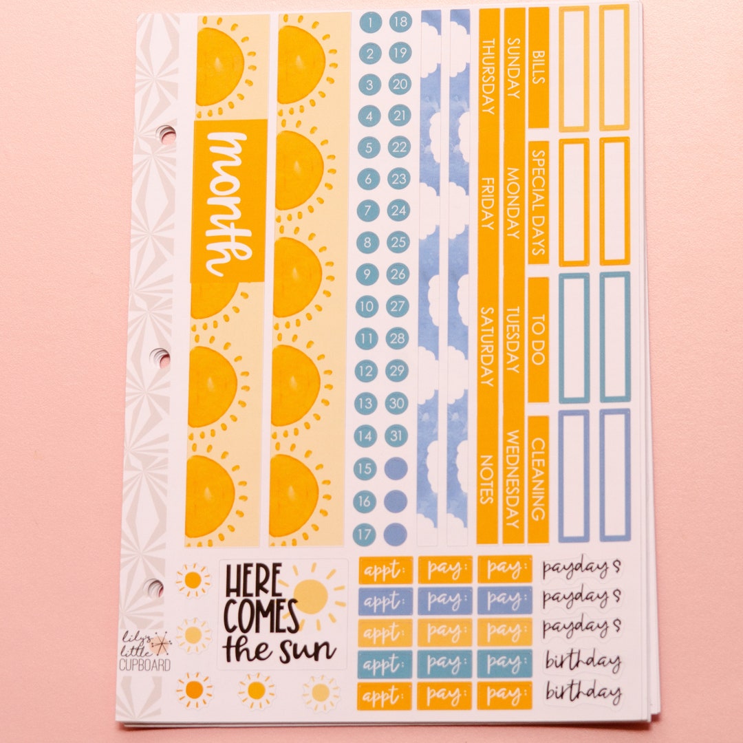 Simple Monthly Kit in Sunshine Choose Your Month Sticker Kit Monthly