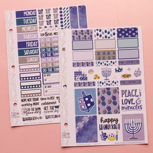 Simple Weekly Kit in Happy Hanukkah | Weekly Planner Sticker Kit | Two-Page Set | A la Carte Mini Kits | Weekly Planner Kit