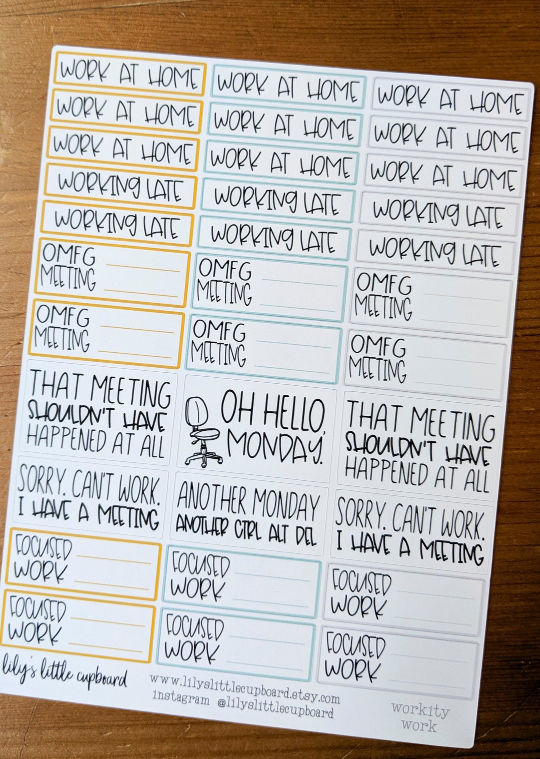 Work Day Planner Stickers | Office Life Stickers | Work Stickers | Work ...